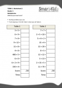 Grade 5 Maths Worksheet: Multiplication | Smartkids