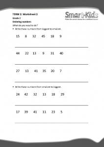 Grade 2 Maths Worksheet: Ordering numbers | Smartkids